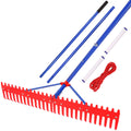 Pond Rake,39 inch Pond Weed rake,Heavy Duty Collapsible Lake Rake, Aquatic Weed Rake with Alloy Tines , Floating Lake for Removal of Weeds Leaves & Floating Scum ,Pond rake for Outdoor Ponds
