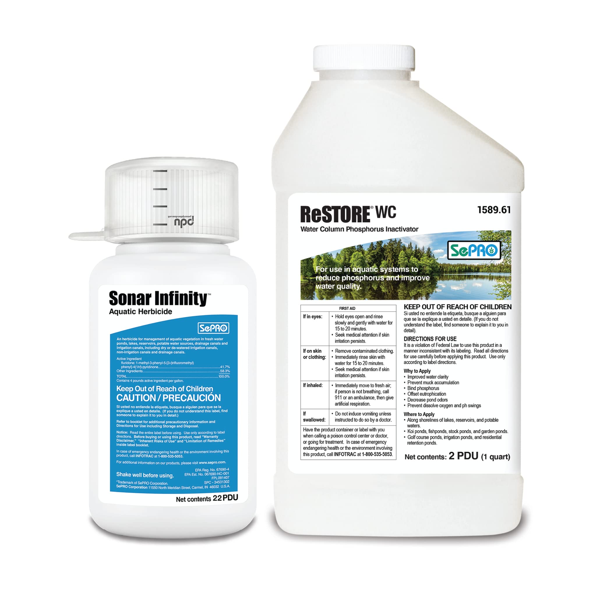 Proactive Aquatic Treatment Kit - Systemic Herbicide & Nutrient Binder for Lasting Clarity (Sonar Infinity + Restore WC)