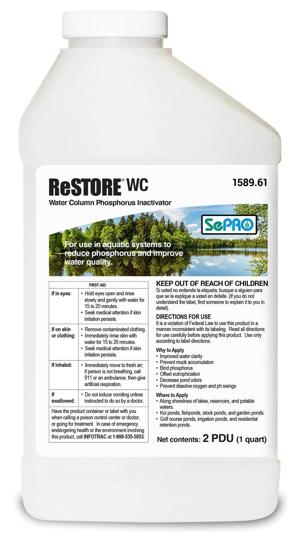 Proactive Aquatic Treatment Kit - Systemic Herbicide & Nutrient Binder for Lasting Clarity (Sonar Infinity + Restore WC)