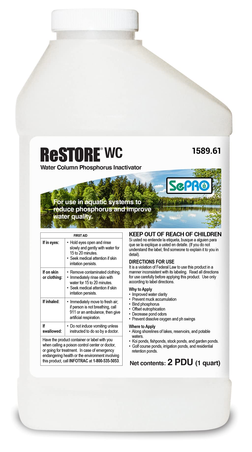 Proactive Aquatic Treatment Kit - Systemic Herbicide & Nutrient Binder for Lasting Clarity (Sonar Infinity + Restore WC)