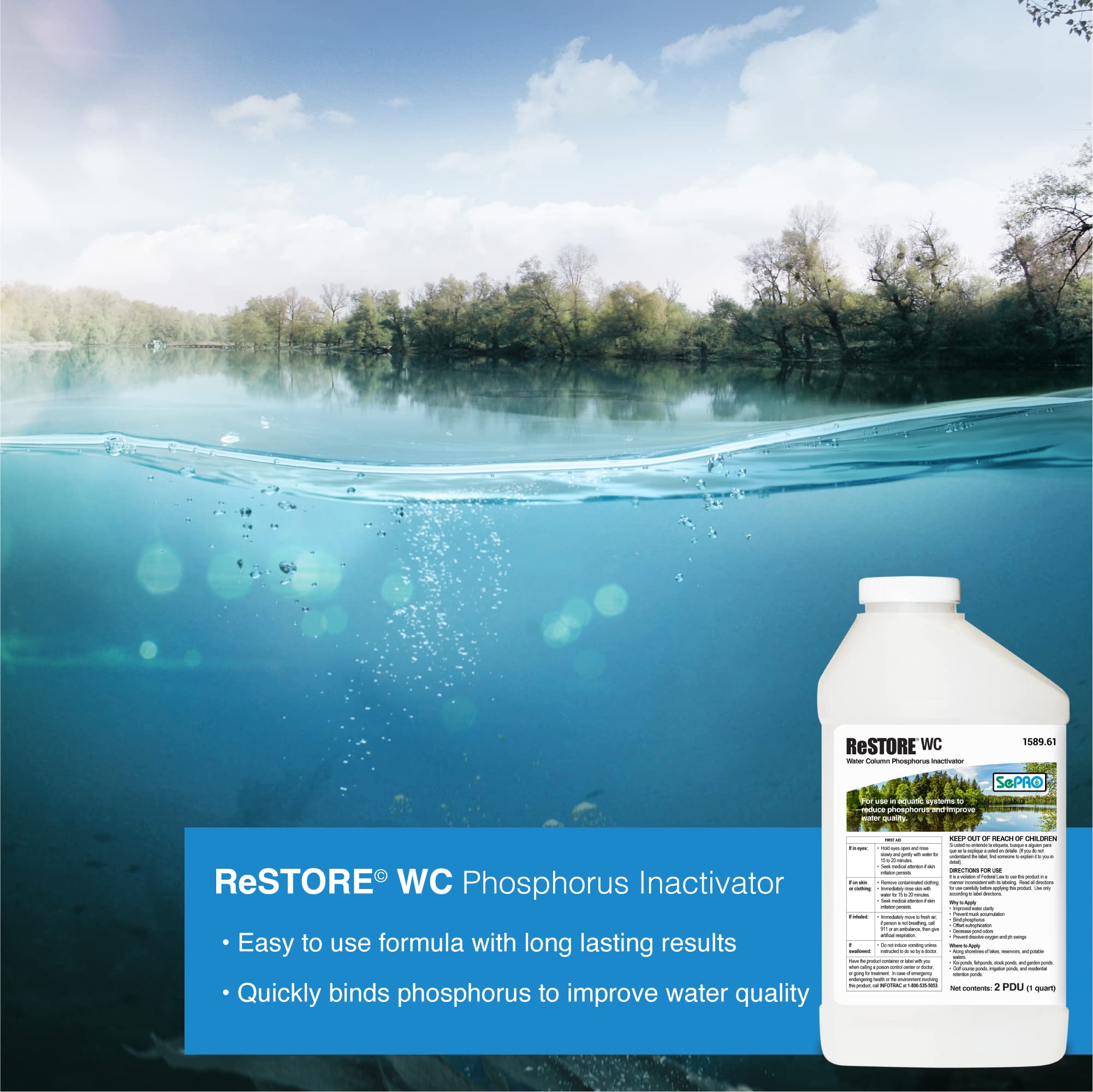 Proactive Aquatic Treatment Kit - Systemic Herbicide & Nutrient Binder for Lasting Clarity (Sonar Infinity + Restore WC)