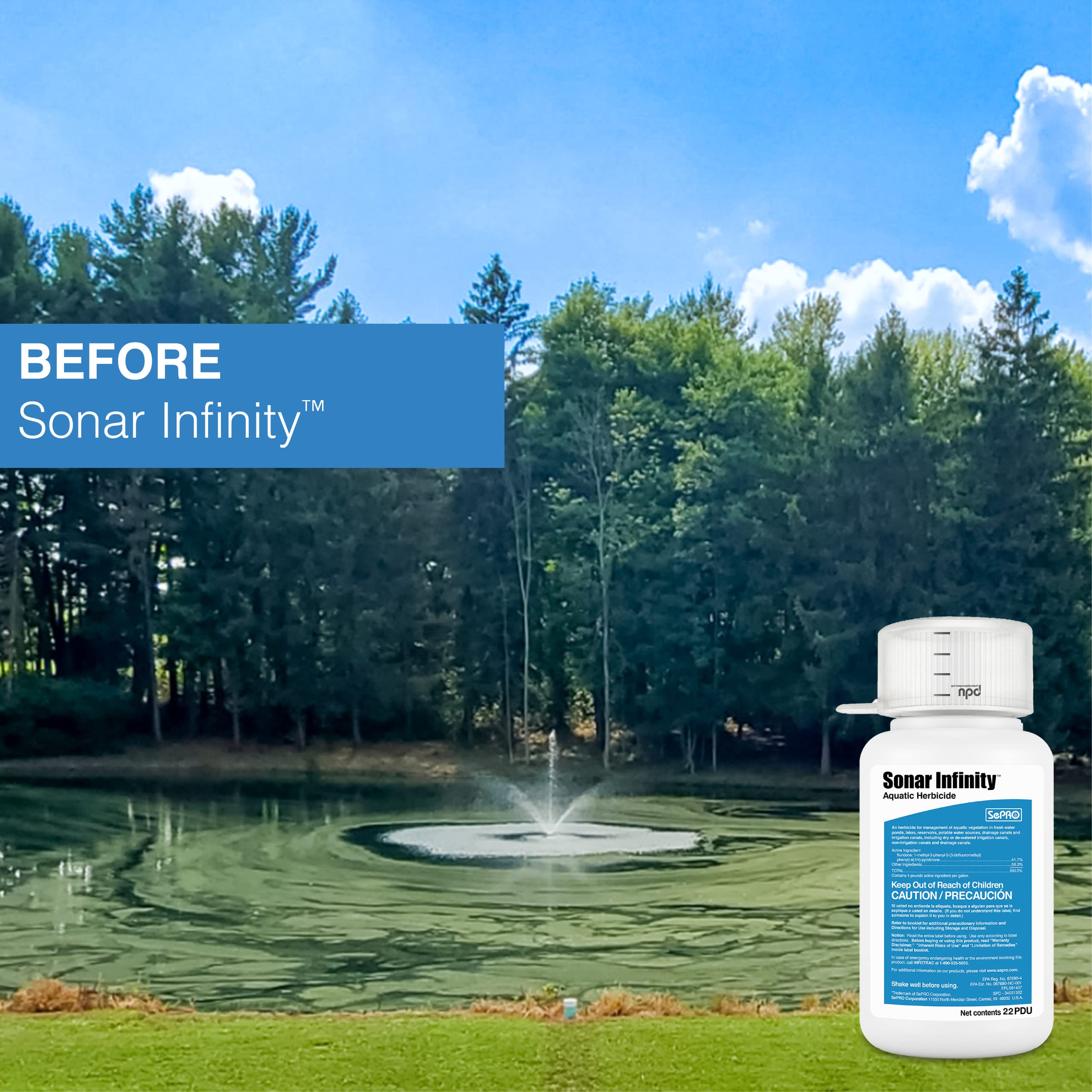 Proactive Aquatic Treatment Kit - Systemic Herbicide & Nutrient Binder for Lasting Clarity (Sonar Infinity + Restore WC)