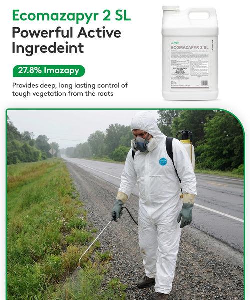 Alligare Ecomazapyr 2 SL Herbicide - Broad-Spectrum Brush & Weed Killer for Aquatic/Terrestrial Areas - Grass and Weed killer for Trees, Brush, Emergent Aquatic Vegetation - 27.8% Imazapyr, 2.5 Gallon